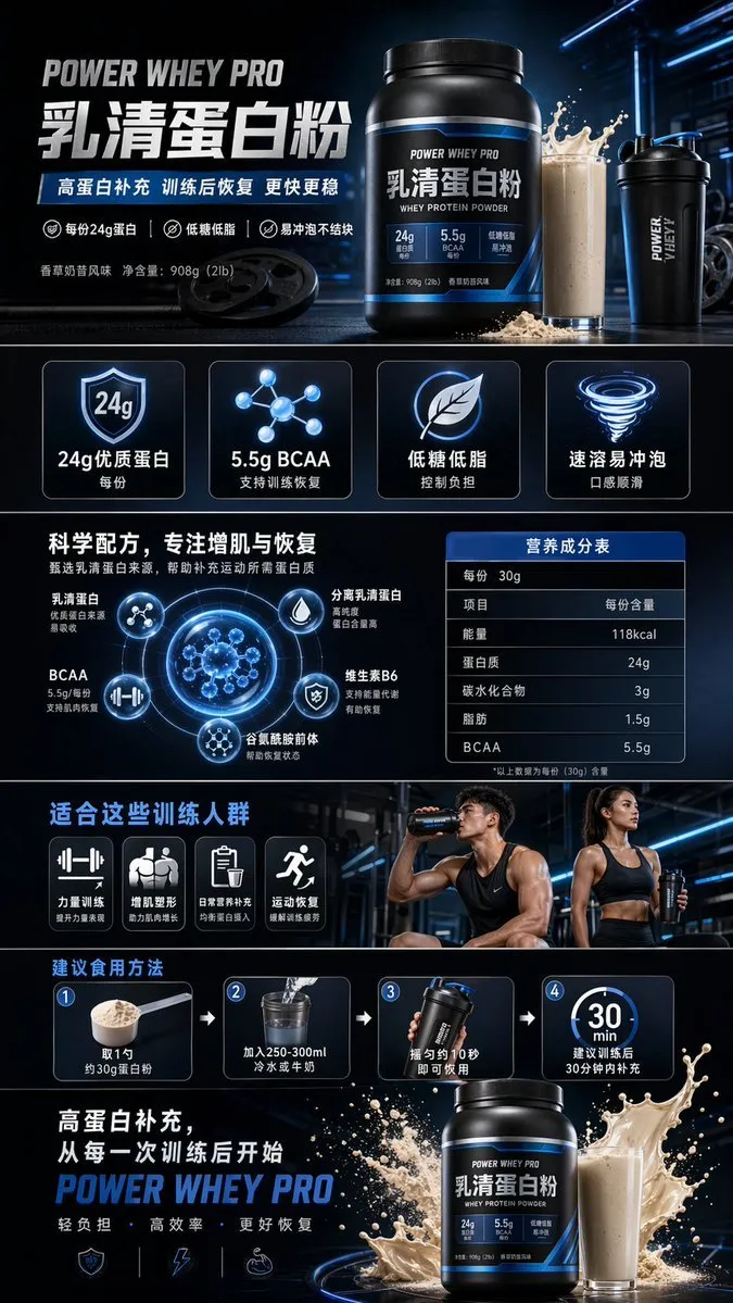 Fitness Protein Powder Product Showcase - Product - AI Generated Image