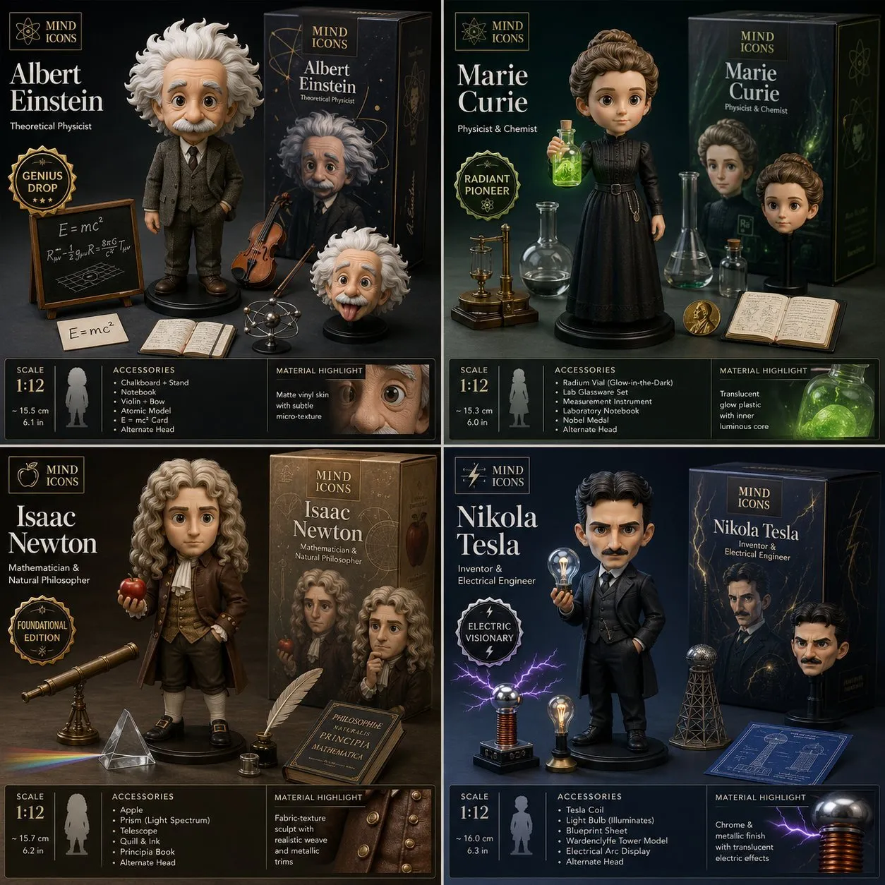 Collector-Grade Scientist Action Figure Series - Product, Design, Abstract - AI Generated Image
