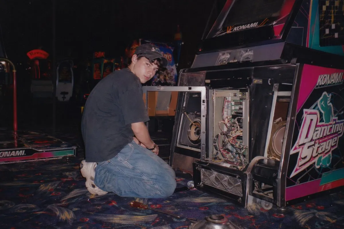 Nostalgic 90s Arcade Machine Repair Photo - Game, Portrait, Abstract - AI Generated Image