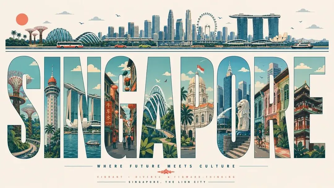 Stunning City Travel Poster with Typography Landmarks - Typography, City, Design - AI Generated Image