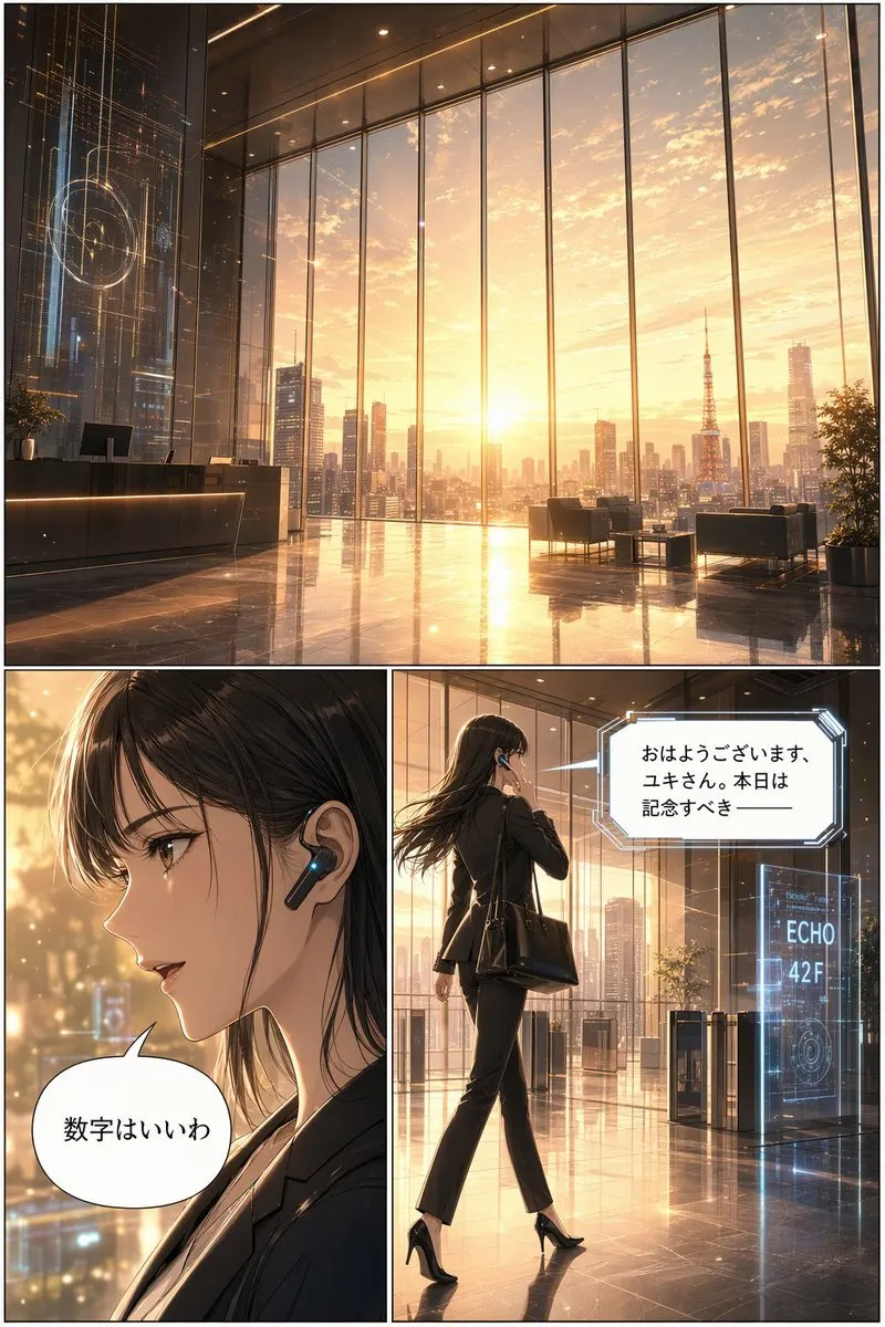 Futuristic Corporate Manga Panel - Portrait, Tech, Photography - AI Generated Image
