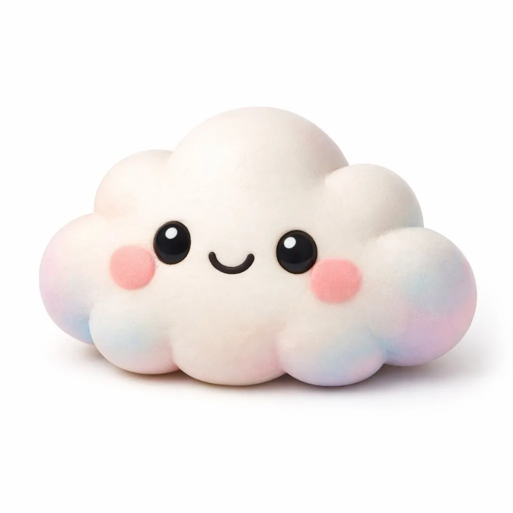 Kawaii 3D Cloud Character Render - Abstract, Portrait, Icon - AI Generated Image