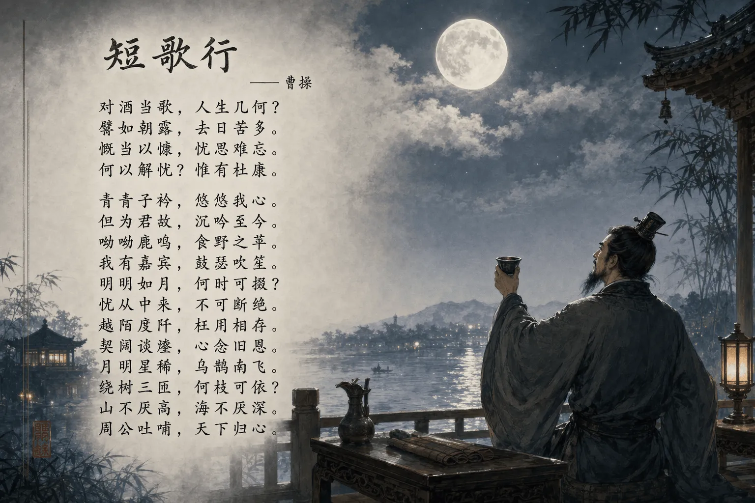 Atmospheric Short Song Style Calligraphy Art - Typography - AI Generated Image