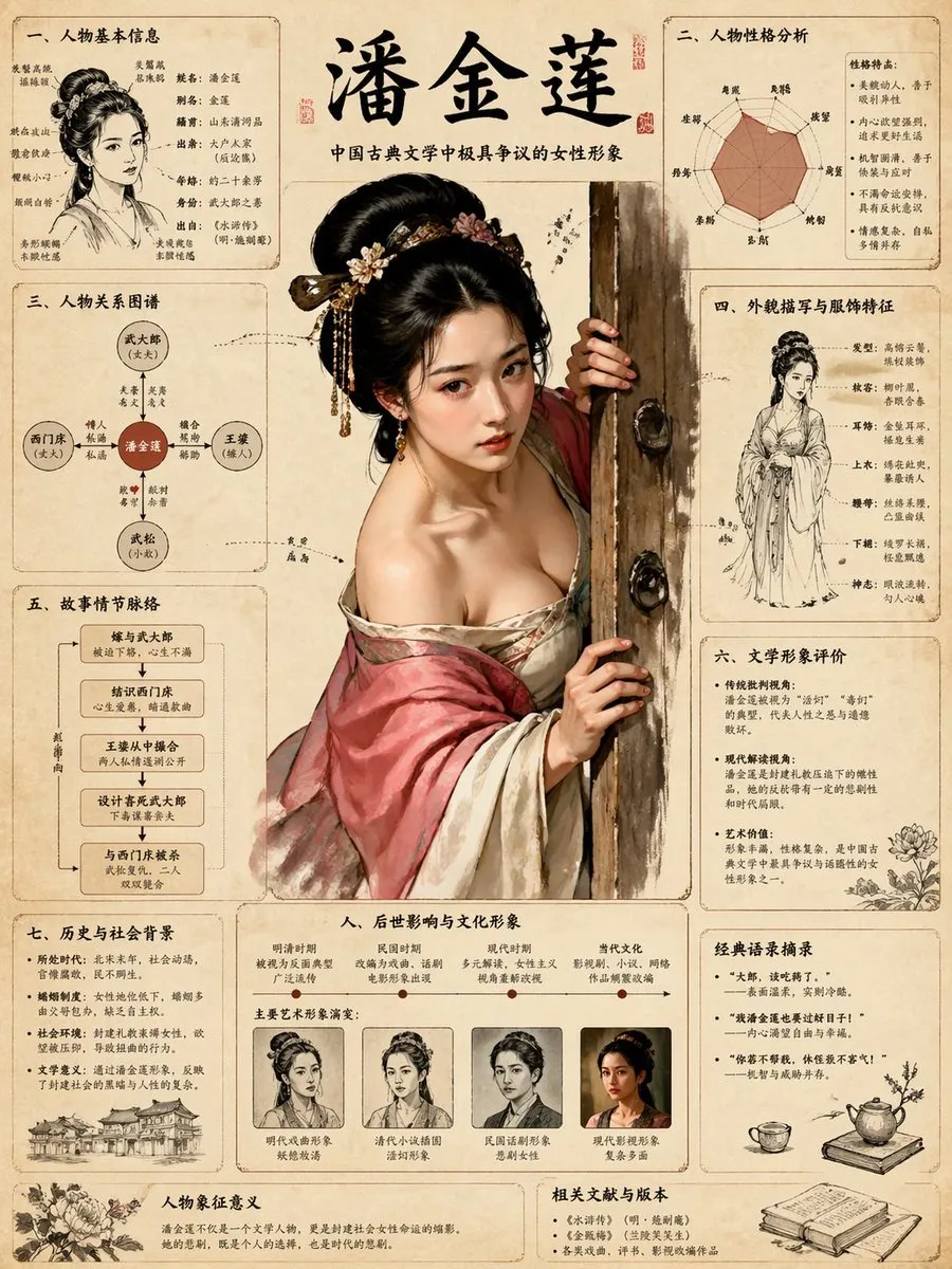 Stunning Vintage Science Encyclopedia Infographic - Typography, Medical, Portrait - AI Generated Image