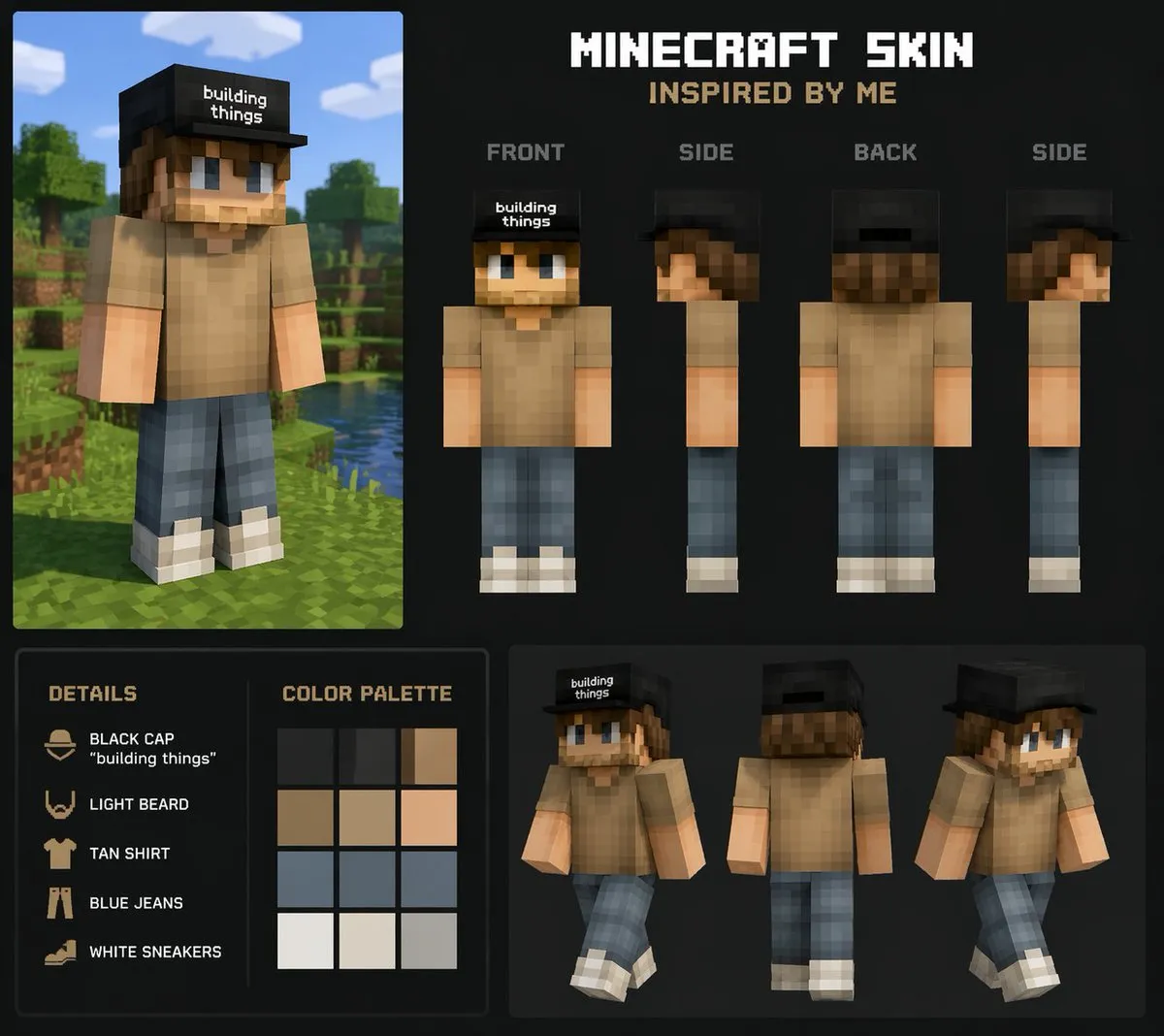 Custom Minecraft Character Skin Design - Other - AI Generated Image