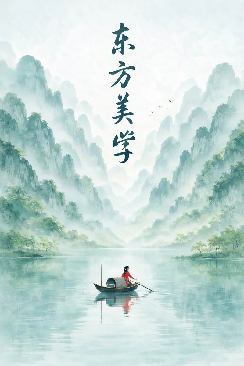 Dreamy Ink Wash Mountain Landscape Poster - Landscape, Typography, Portrait - AI Generated Image