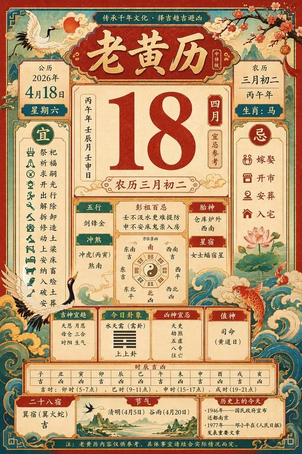 Traditional Chinese Almanac Calendar Page - Other - AI Generated Image
