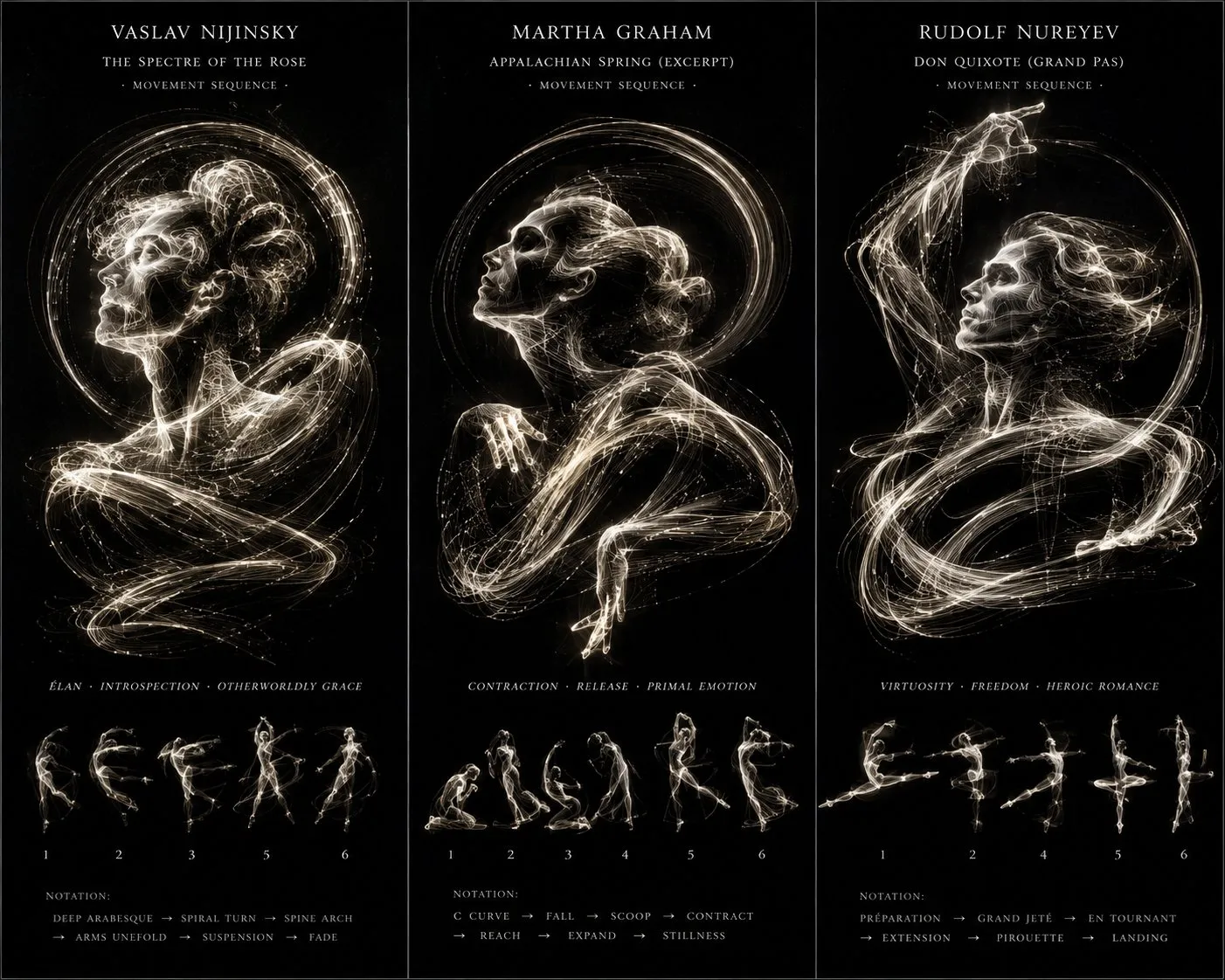 Luminous Dance Motion Trail Portrait - Art, Tech, Storyboard - AI Generated Image