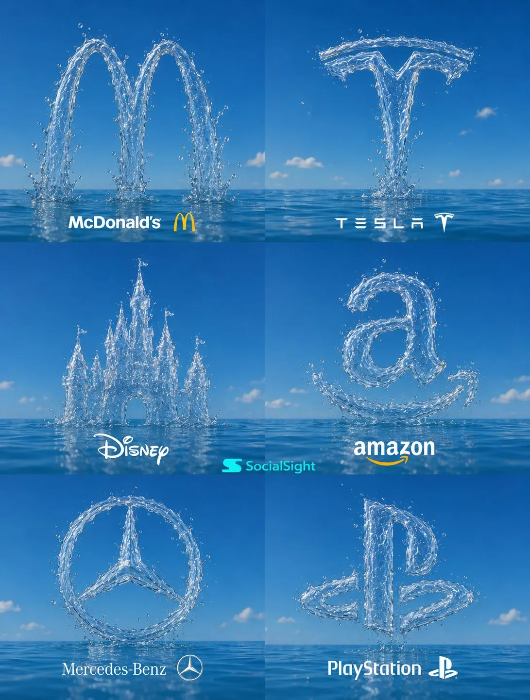 Stunning Water-Formed Brand Logo Art - Landscape, Typography, Photography - AI Generated Image