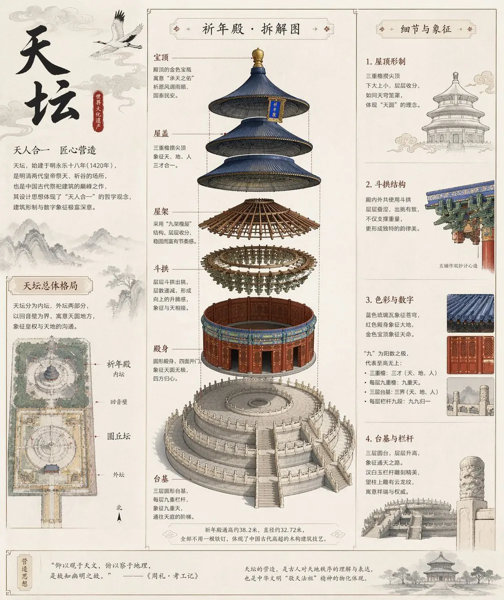 Temple of Heaven Architectural Exploded View - City - AI Generated Image